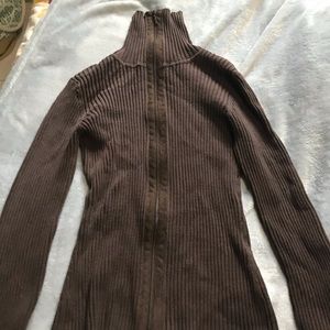 Brown high neck jacket